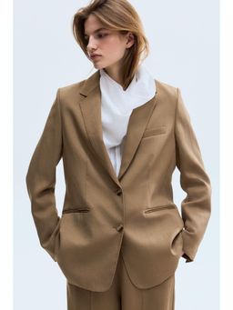 H&M - Women Beige Single-Breasted Blazer