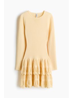 H&M - Women Cream Tiered-Skirt Dress