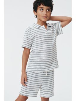 H&M - Boys White 2-Piece Textured-Knit Co-Ord Set