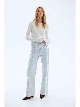 H&M - Women Blue Flared Regular Waist Jeans