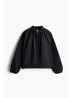 H&M - Women Black Gathered Bomber Jacket