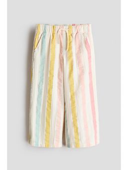 H&M - Girls Multi-Color Cotton Muslin Drawstring Trouser