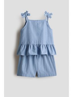 H&M - Girls Blue 2-Piece Cotton Co-Ord Set