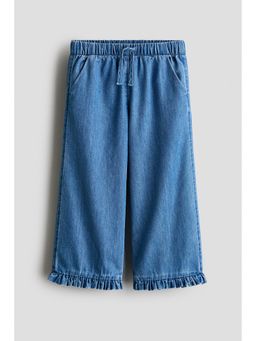 H&M - Girls Blue Frill-Trimmed Denim Jeans