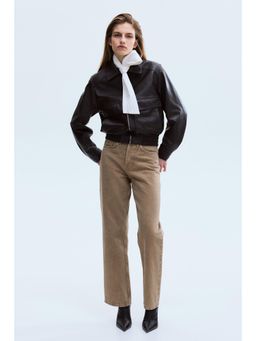 H&M - Women Beige Straight High Waist Ankle Jeans