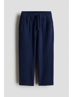 H&M - Boys Navy Blue Muslin Drawstring Trouser