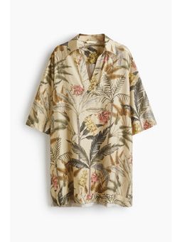 H&M - Women Beige Loose-Fit Tunic Dress