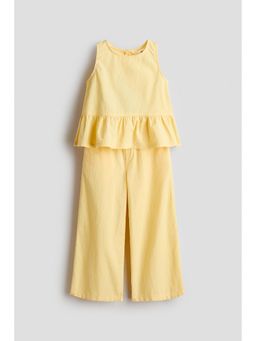 H&M - Girls Yellow 2-Piece Cotton Seersucker Co-Ord Set