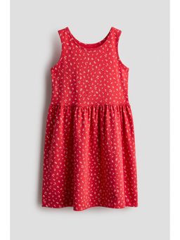 H&M - Girls Red Printed Cotton Dress