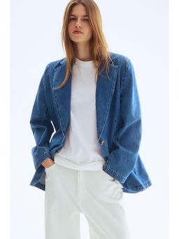 H&M - Women Blue Single-Breasted Denim Blazer
