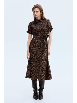 H&M - Women Brown Short-Sleeved Shirt Dress With Belt