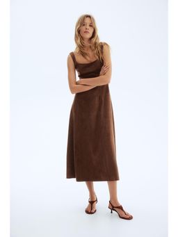 H&M - Women Brown Sleeveless Midi Dress
