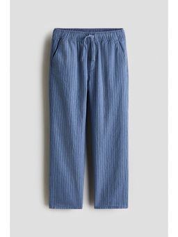 H&M - Boys Blue Linen-Blend Drawstring Trouser