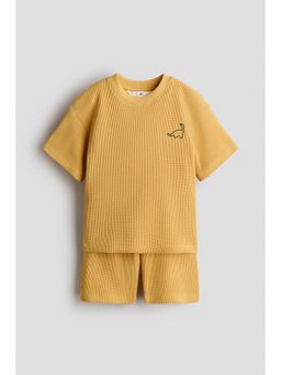 H&M - Boys Yellow 2-Piece Waffled Co-Ord Set
