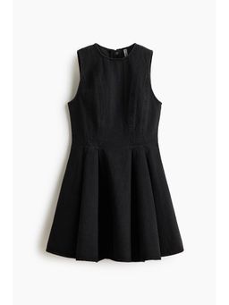 H&M - Women Black Flared-Skirt Denim Dress