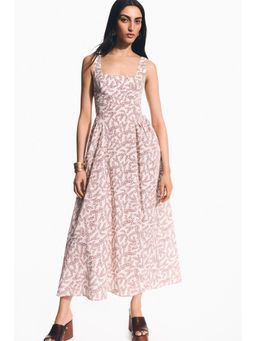 H&M - Women White Flared-Skirt Cotton Dress