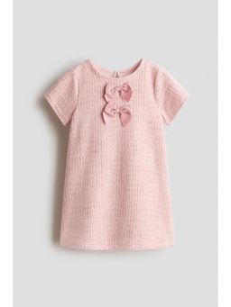 H&M - Girls Pink Bow-Detail Boucle Dress