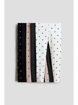 H&M - Girls Multi-Color 5-Pack Jersey Leggings