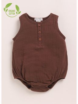 Cot & Candy - Cocoa Whisper Brown Organic Cotton Solid Bubble Bodysuit