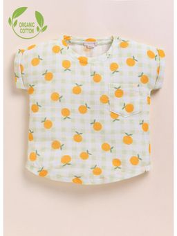 Cot & Candy - Organic Cotton Knit Orange Printed Top