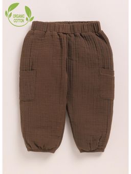 Cot & Candy - Cocoa Whisper Brown Organic Cotton Knitted Solid Lounge Pant