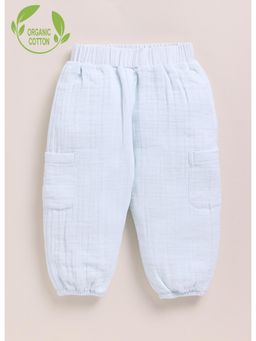 Cot & Candy - Ice Melt Blue Organic Cotton Knitted Solid Lounge Pant