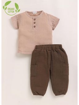 Cot & Candy - Beige Top with Shorts
