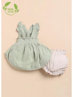 Cot & Candy - Sage Green Organic Cotton Solid Top with Shorts