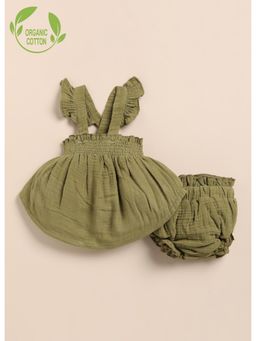 Cot & Candy - Olive Organic Cotton Solid Top with Shorts