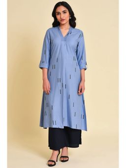 W - Blue Printed Kurta