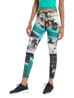 Reebok - Wor Myt Aop Tight Green Training Tight