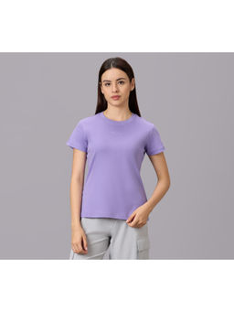 SKECHERS - Women Basic Branded Interlock Lavendar T-Shirt