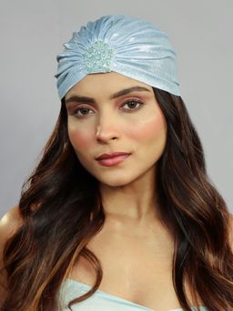 Hair Drama Co. - Metallic Turban - Cadet Grey