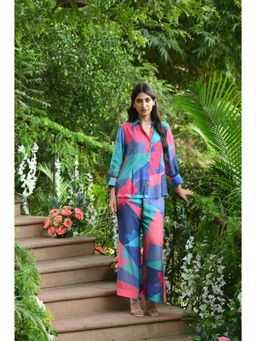 Mahee Jaipur - Multi-Colour Geometric Botanic Design Co-Ord Set