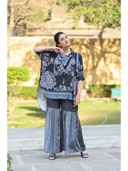 Mahee Jaipur - Blue Festoon Sharara with Kaftan