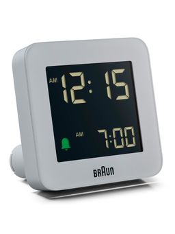 BRAUN - Digital Alarm Clock with Snooze in Grey