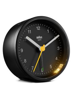 BRAUN - Classic Analogue Alarm Clock with Snooze and Light in Black