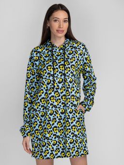 Globus - Multi Printed Hooded T-Shirt Dress