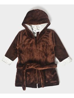 Mi Arcus - Solid Brown Bathrobe for Kids (Set of 2) (5-6 Years)