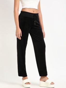 Calvin Klein - Black Straight Fit Solid Mid Rise Pant