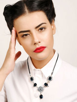 Odette - Blue-Coloured Collar Necklace