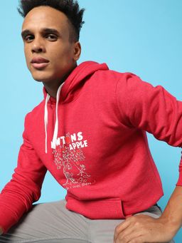 Campus Sutra - Men Full Sleeve Printed Hooded Sweatshirt