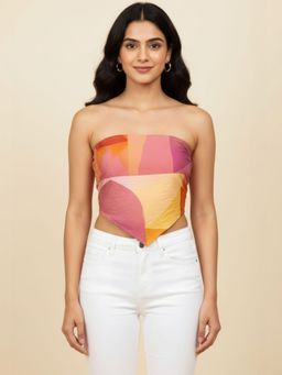 Oh Rare - Multi-Color Viscose Sleeveless Tube Printed Top