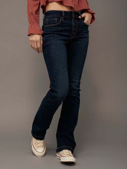 American Eagle - Navy Blue Cotton Blend Slim Leg Jeans