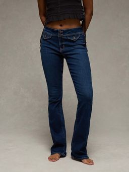 American Eagle - Navy Blue Cotton Blend Straight Leg Jeans