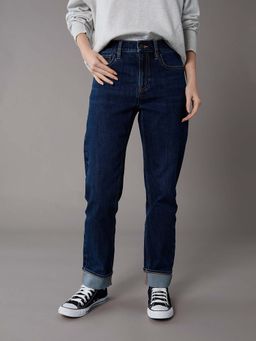 American Eagle - Navy Blue Cotton Blend Straight Leg Jeans