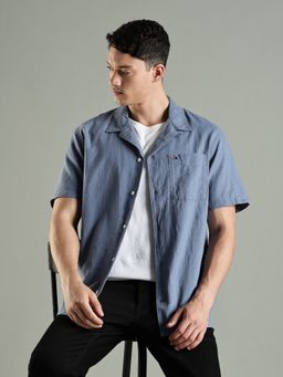 Tommy Hilfiger - Grey Solid Regular Fit Cotton Shirt