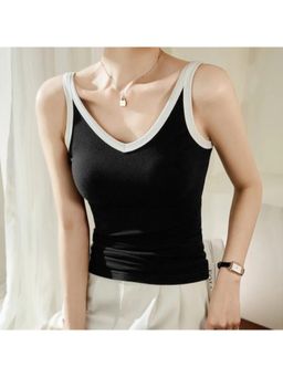 MISS MOSA BY AKANKSHA - Bagatelle Black with Inbuilt Bra Tank Top