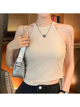 MISS MOSA BY AKANKSHA - Dia Beige with Inbuilt Bra Tank Top