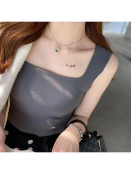 MISS MOSA BY AKANKSHA - Nino Grey with Inbuilt Bra Tank Top